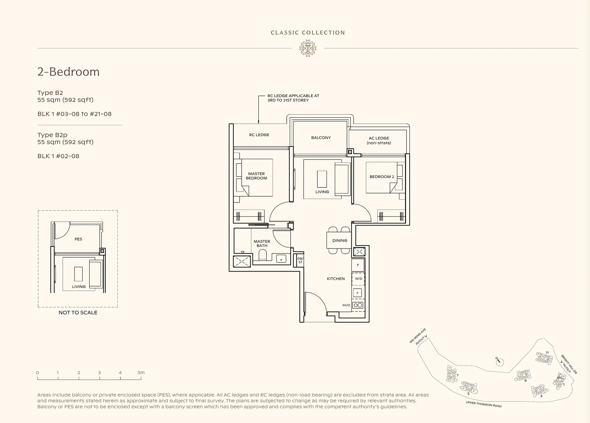 2-Bedroom floor plan, Type B2