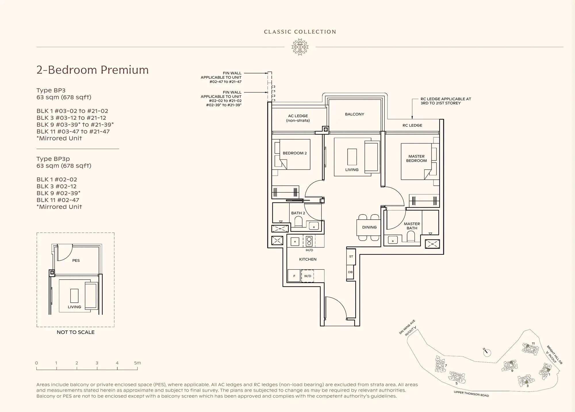 2-Bedroom Premium floor plan, Type BP3