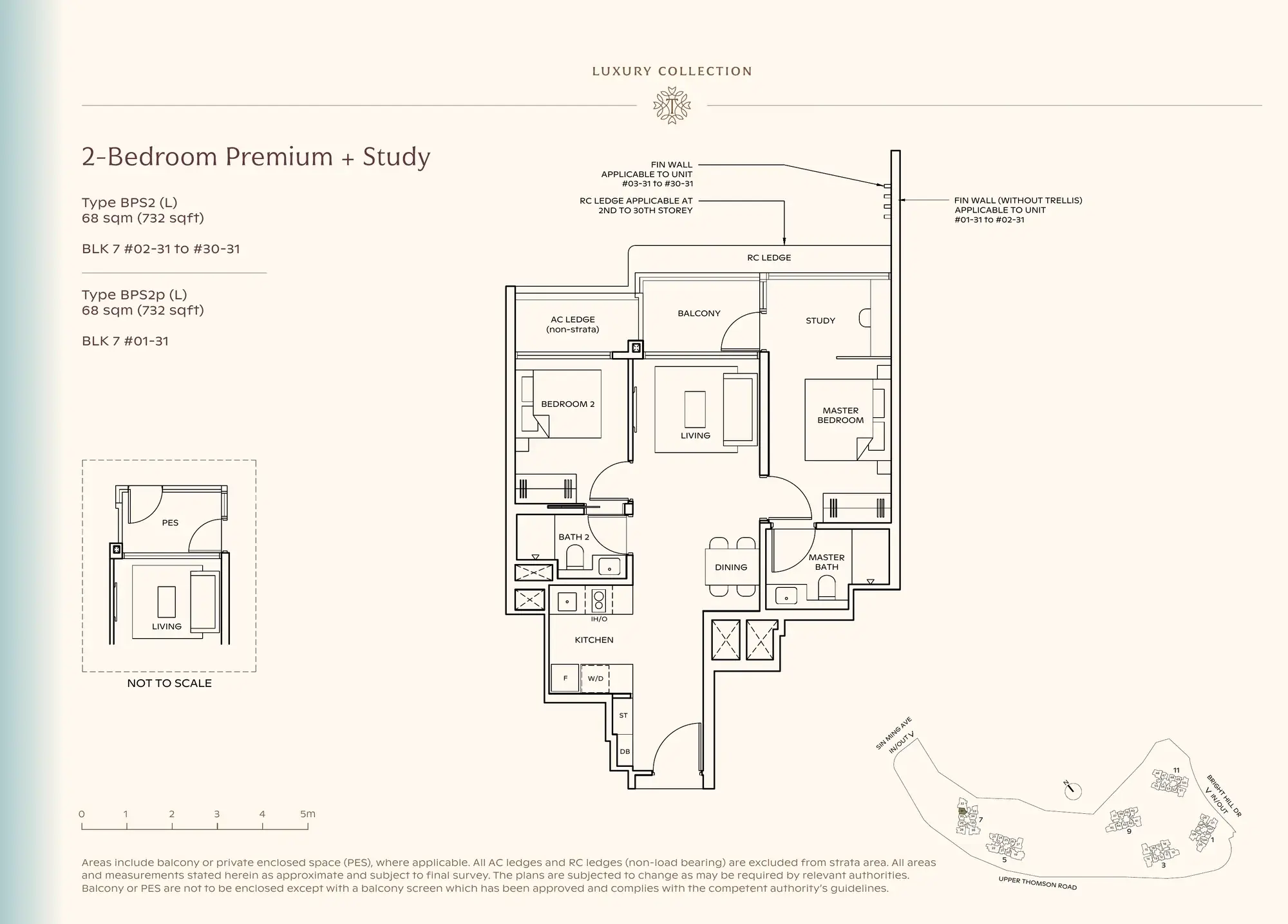 2-Bedroom Premium + Study — Luxury Collection floor plan, Type BPS2(L)