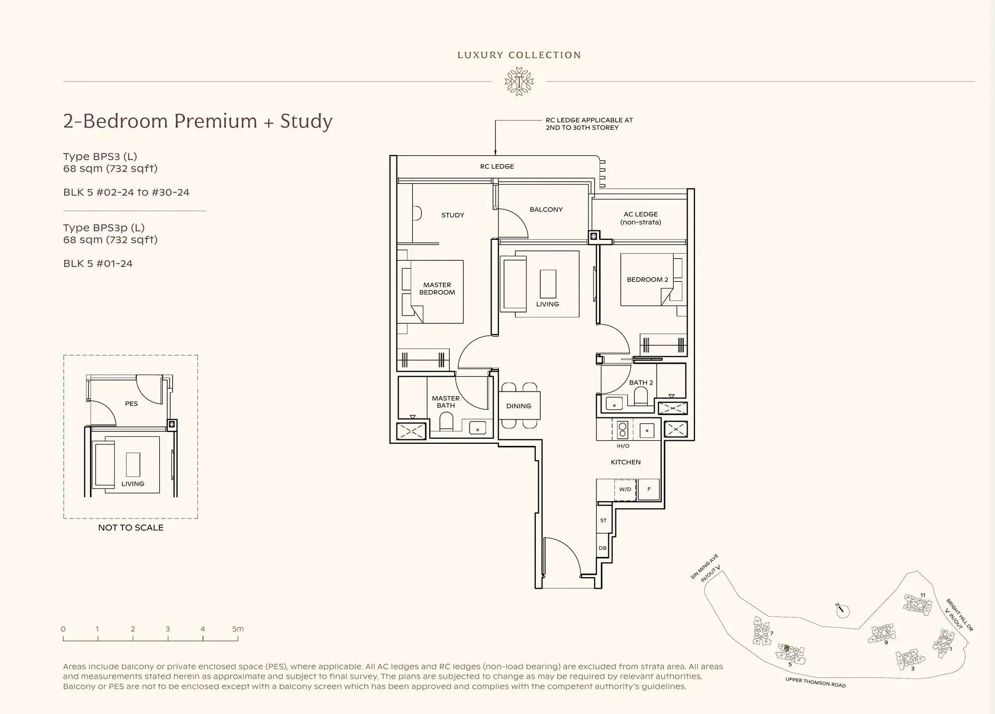2-Bedroom Premium + Study — Luxury Collection floor plan, Type BPS3(L)
