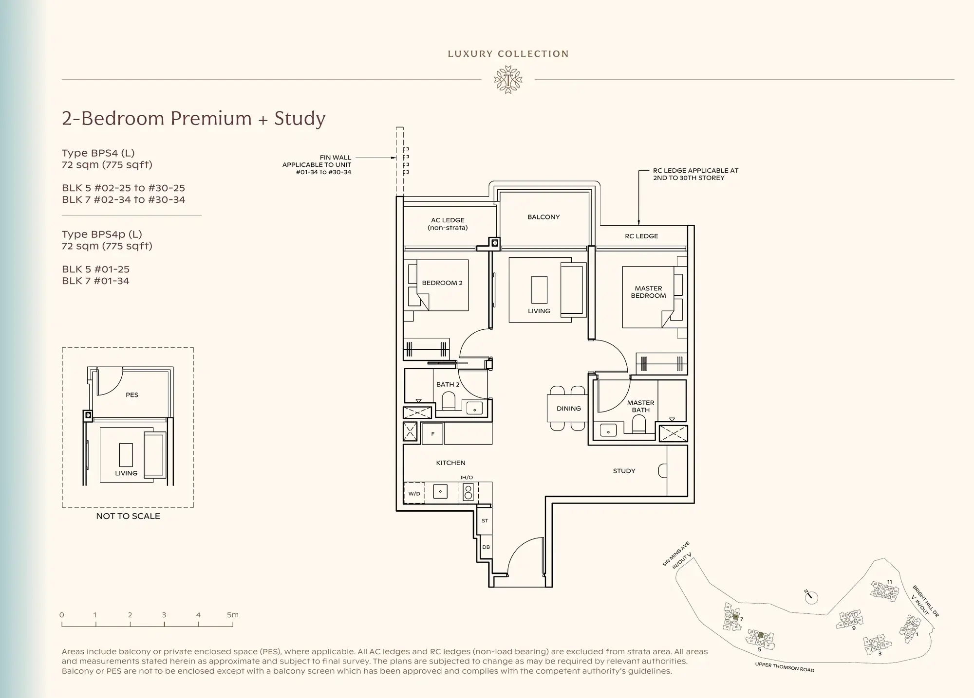 2-Bedroom Premium + Study — Luxury Collection floor plan, Type BPS4(L)