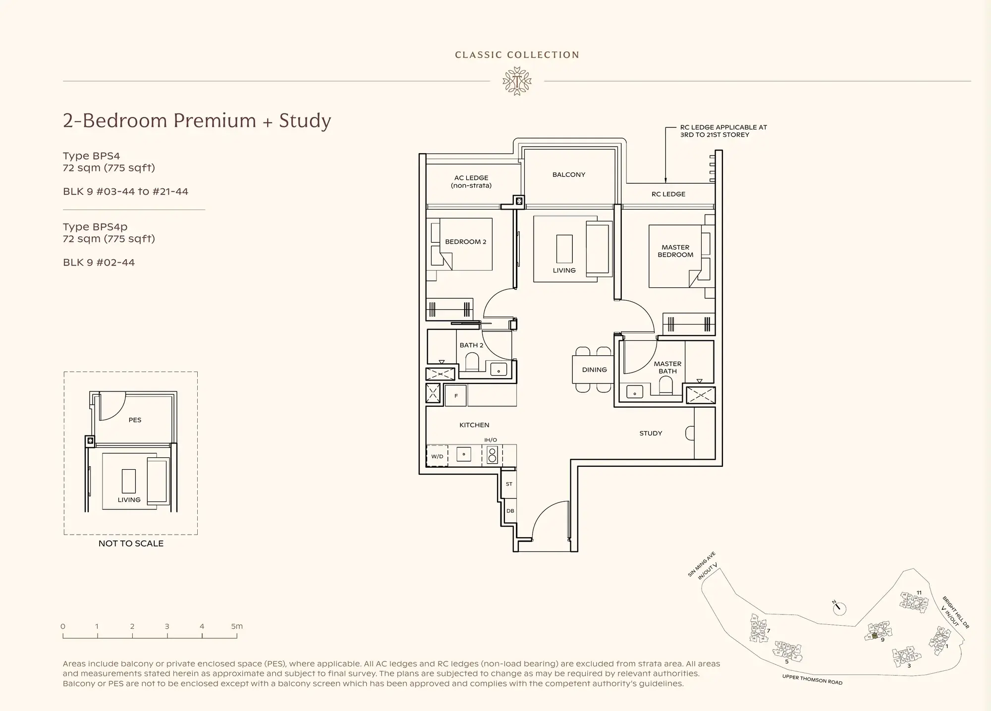 2-Bedroom Premium + Study floor plan, Type BPS4