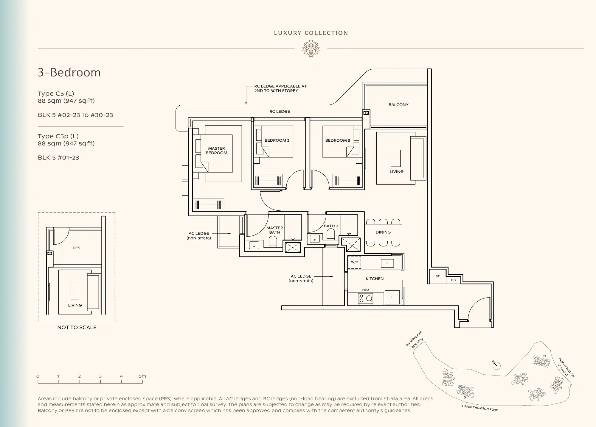 3-Bedroom — Luxury Collection floor plan, Type C5(L)