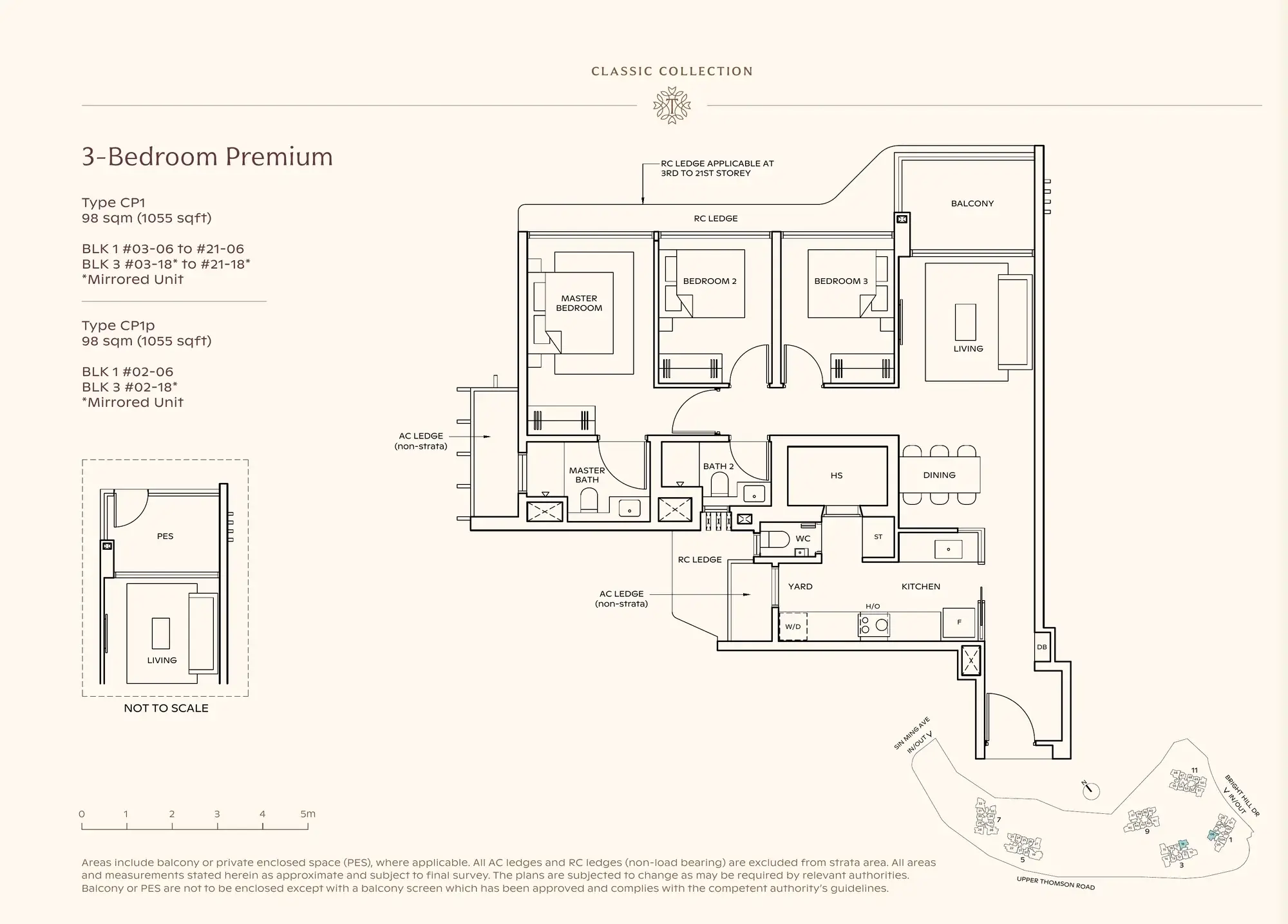 3-Bedroom Premium floor plan, Type CP1