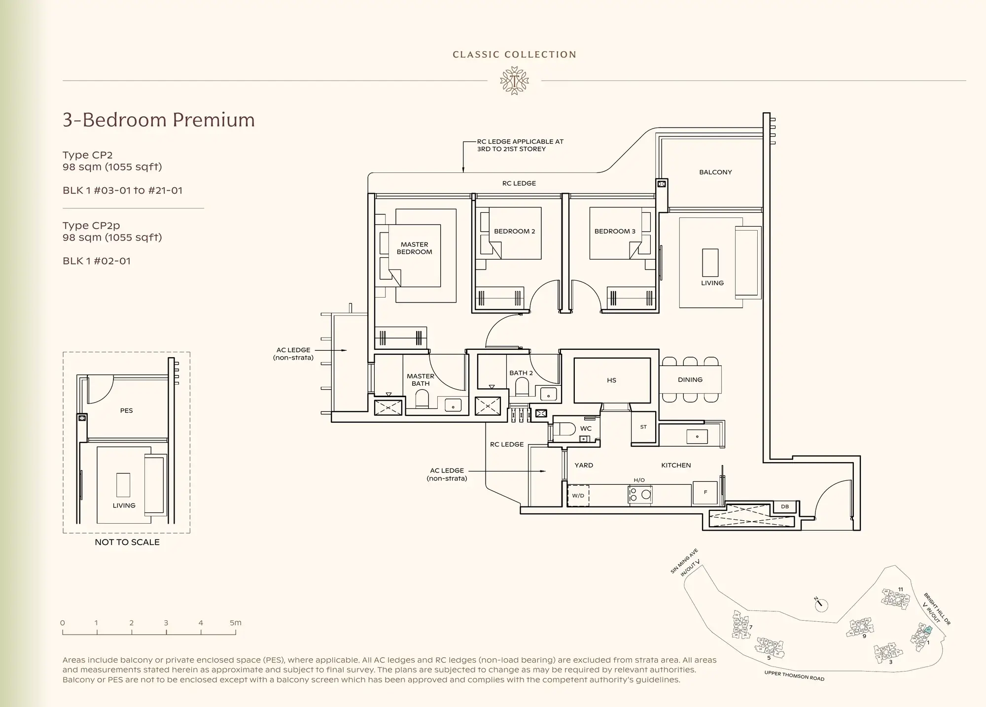 3-Bedroom Premium floor plan, Type CP2