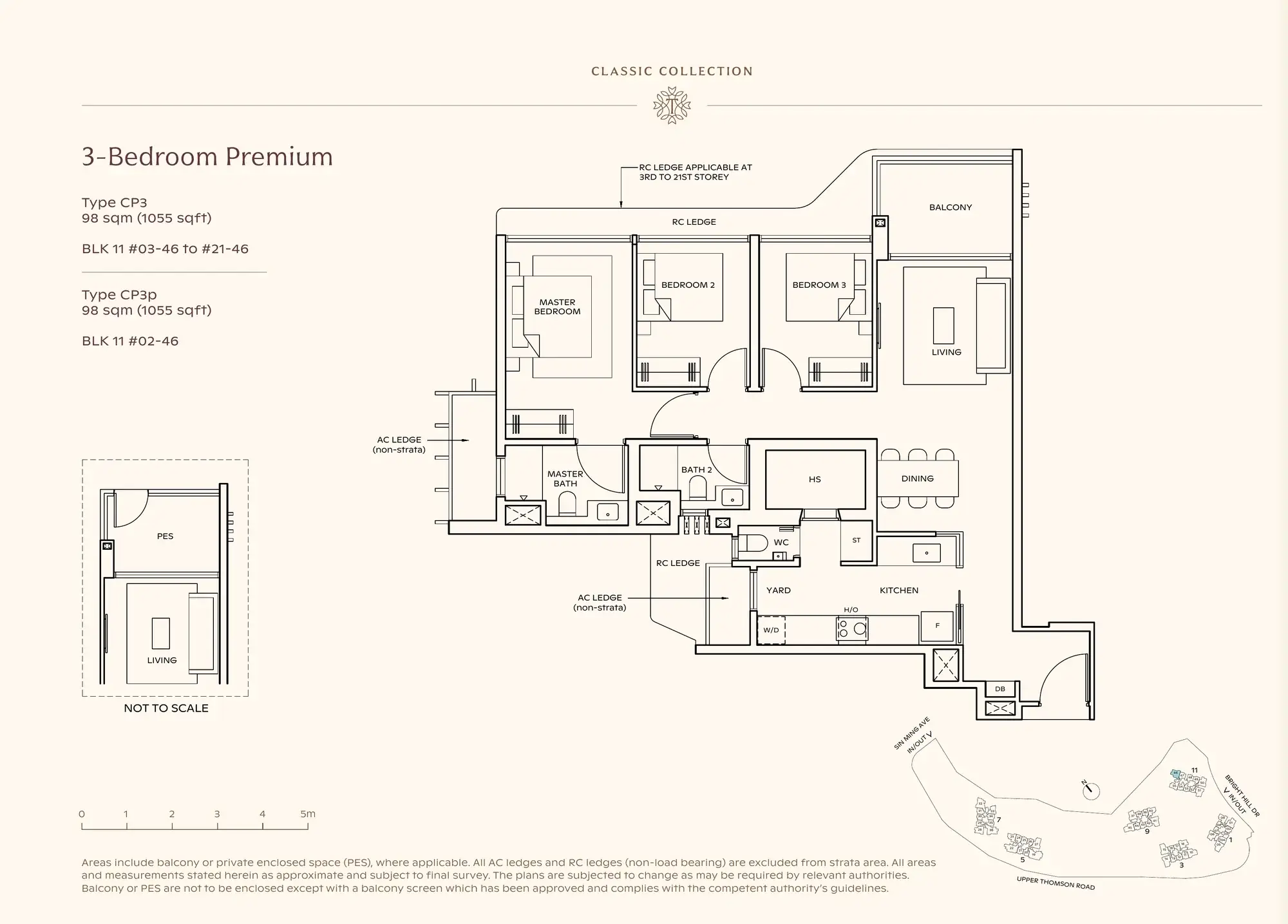 3-Bedroom Premium floor plan, Type CP3