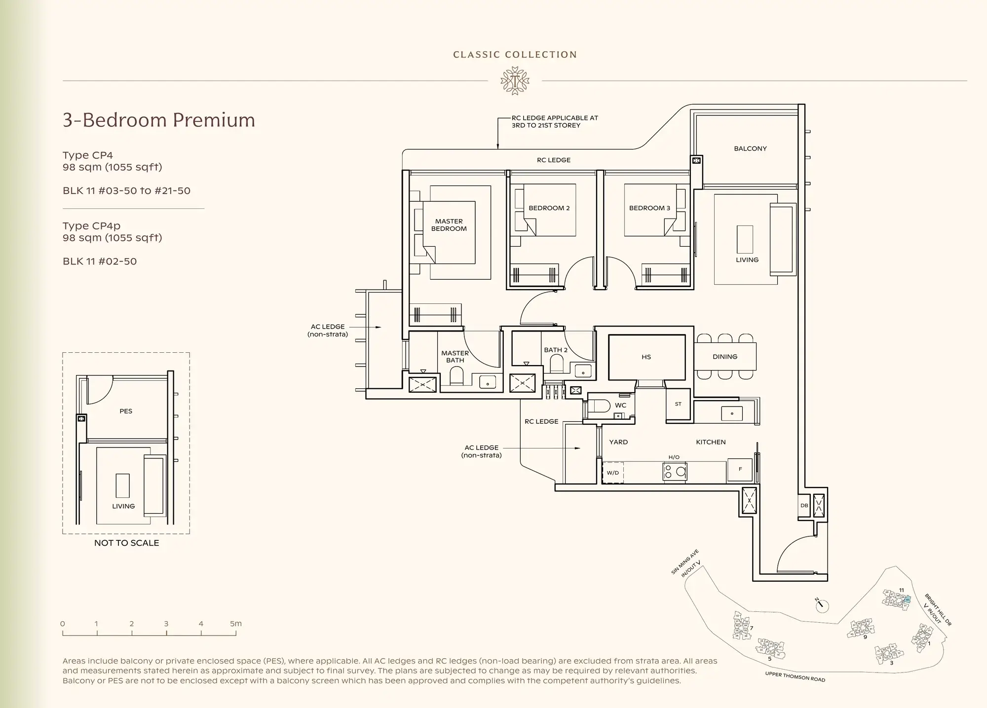 3-Bedroom Premium floor plan, Type CP4