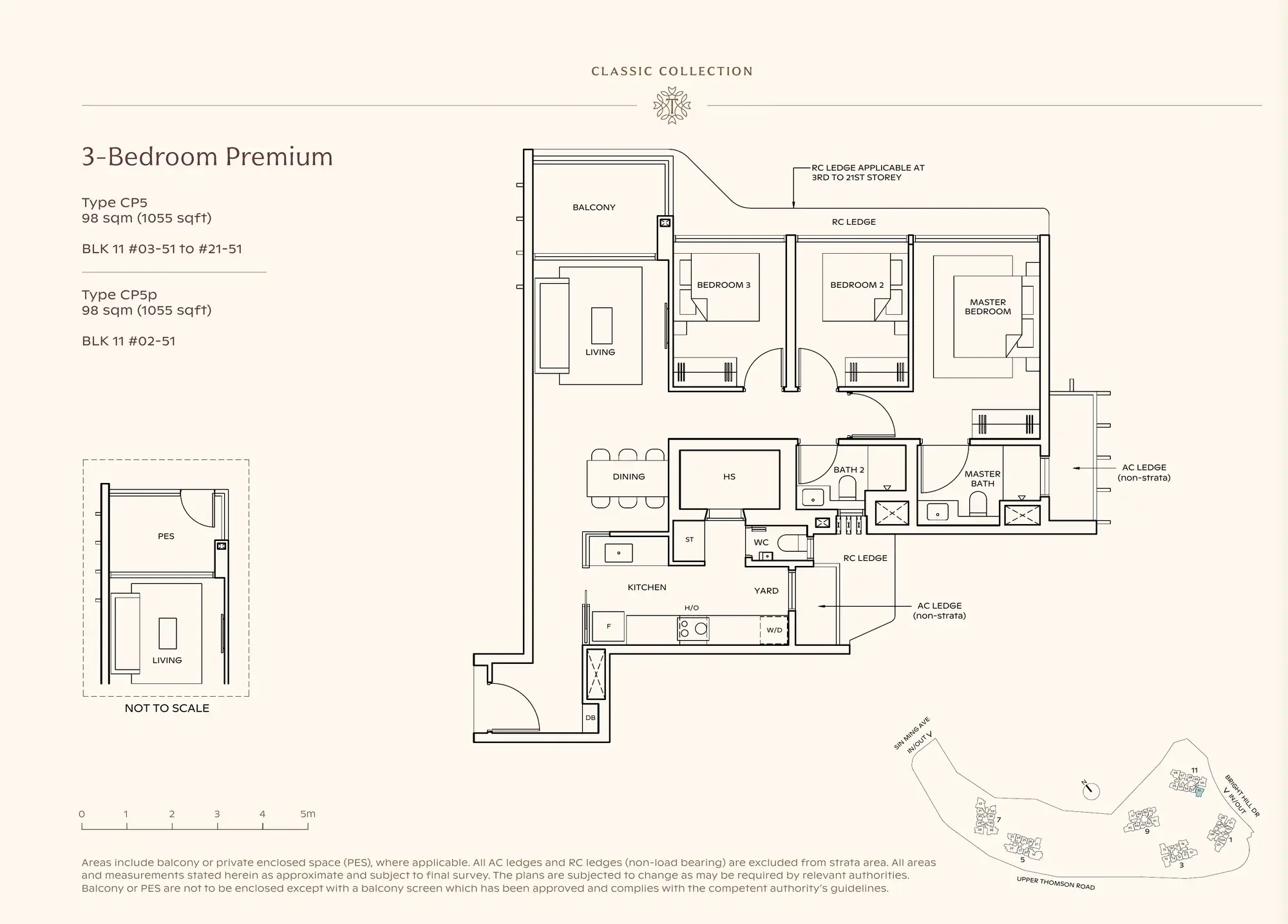 3-Bedroom Premium floor plan, Type CP5