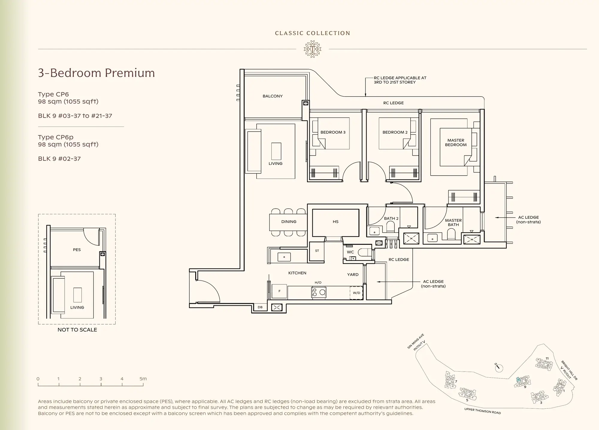 3-Bedroom Premium floor plan, Type CP6