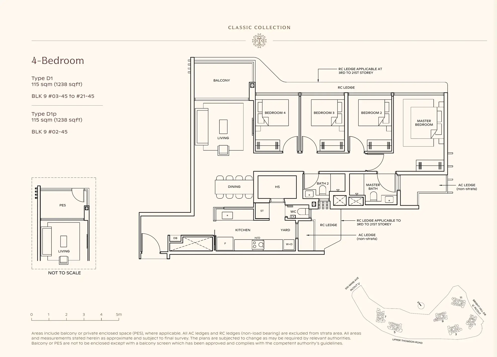 4-Bedroom floor plan, Type D1