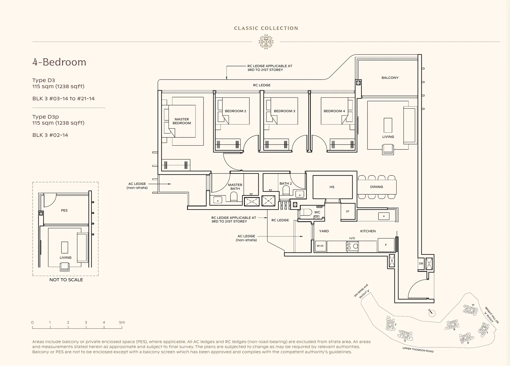 4-Bedroom floor plan, Type D3